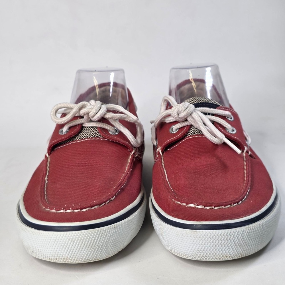 Sperry Top-Sider Bahama Boat Shoes Men's 9 M Red Canvas Low Top Sneakers 0726828 - Picture 6 of 12